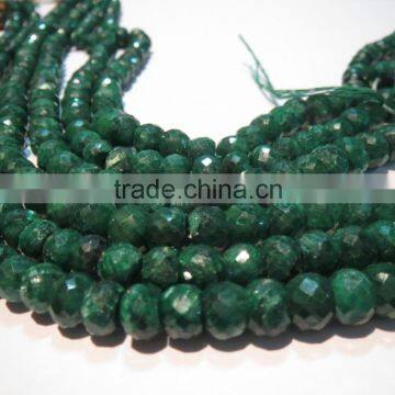 5-6 mm Green Emerald Faceted Rondelle Gemstone Bead Strands 16 Inches photo-3