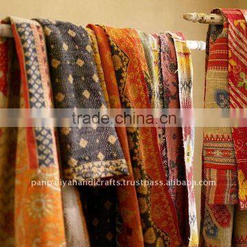 Vintage kantha quilts are made from vintage sari s pieced together and then stitched all over with running hand stitch all over