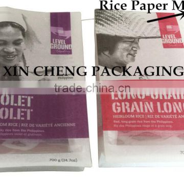 Customized Printing Rice Paper Standing Up Pouch Bags For Food Packaging