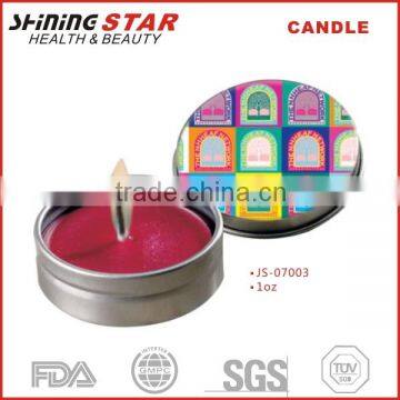 2015 new design candle ,round shape candle with blue hawaiian fragrance