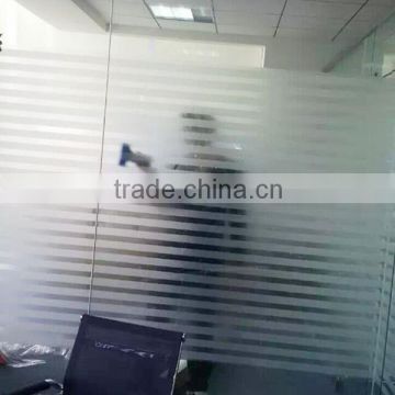 visfilm office white stripe frosted window film