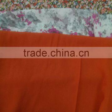 surplus stock solid and printed silk chiffon fabric