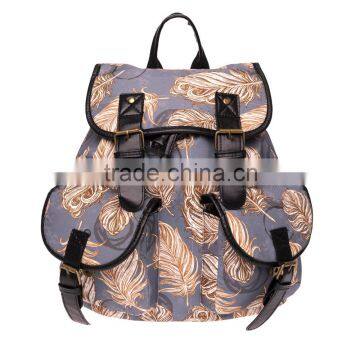 OEM New Design 3D Print Custom Polyester Student Vintage Backpack