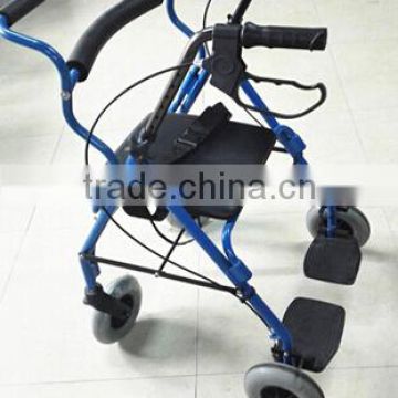 transport aluminum rollator with back footrest