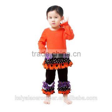 wholesale high-quality girl set Hallowen costumes bulk orange cotton t shirt pumpkin                        
                                                Quality Choice