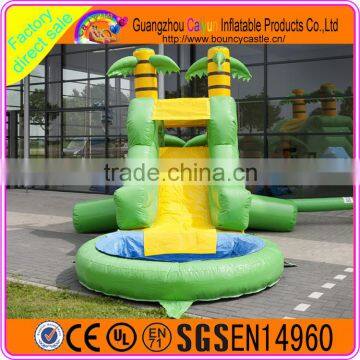 Green water slide with pool for kids hot sales high quality