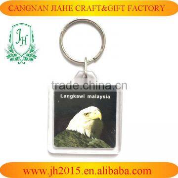 blank photo Keyholder square shape with paper insert keyring plastic keyring