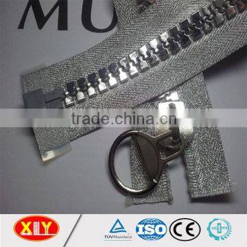 High Quality Silver Big Teeth Custom Puller Plastic Zipper , Tent Zipper photo-3