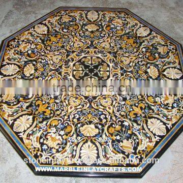 Pietra Dura Octagonal Marble Dining Unique Table Top