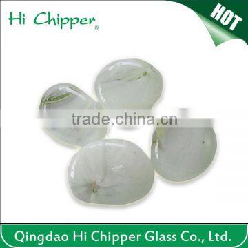 White Glass Gems cashew for fir pit