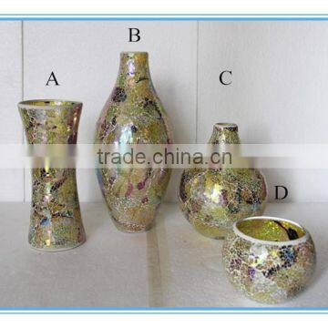 Wholesale mosaic flower different types glass vase for home decoration                        
                                                                                Supplier's Choice