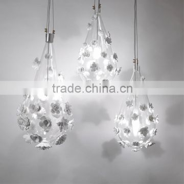 220 V Ceramic Flower Glass Suspension Lamps for Hotel Project