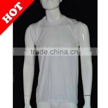 fashion men top vest plain white cotton vest