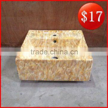 On sales ceramic tile pattern rectangular countertop washing basin BO-09