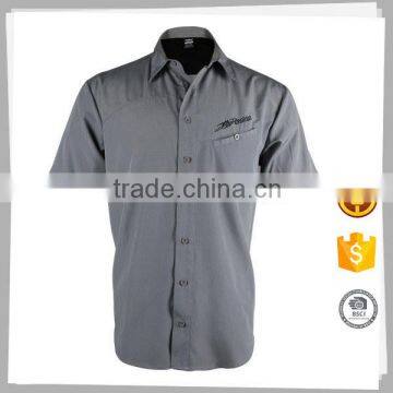 China Manufacturer Men's Dress Casual 100% Cotton Grey Latest Shirt Designs for Men