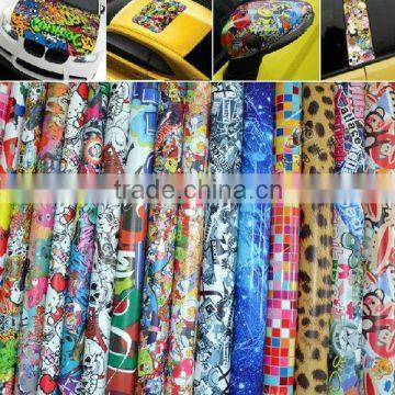 2016 New style fashional colorful digital printing sticker bomb 3d text auto vinyl