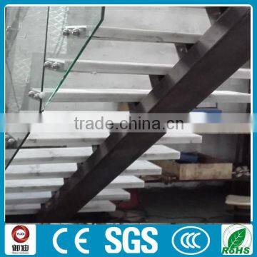 China Interior Wrought Iron Stone Prefabricated Straight Stairs --YUDI photo-2