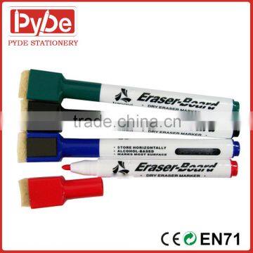 whiteboard marker with brush and magnet