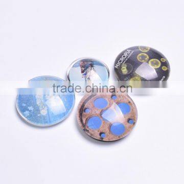 New promotional souvenir gift mini glass round fridge magnet