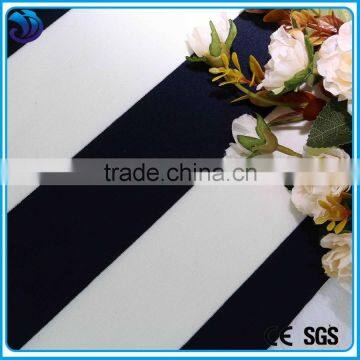 Polyester Rayon Spandex Roma Yarn Dyed Knit Fabric Wide Stripe Color Navy and White