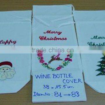 christmas embroidery wine bag