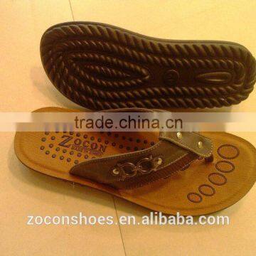 men slipper with pu upper and pu injection outsole