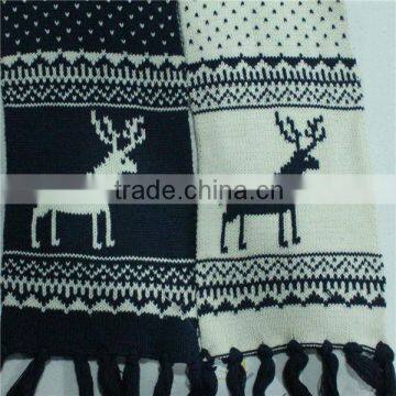 knitted scarf in knitted scarves with the deer pattern in scarf