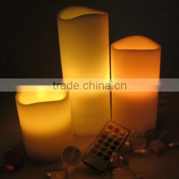 Set of 3 flameless LED pillar candle electronic mainstays LED candles with remote