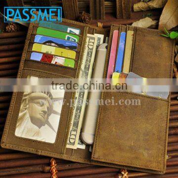 Men Genuine Leather Bifold Vintage Card Checkbook Holder Wallet Organizer Purse