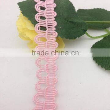 two tone double scalloped braid pink trimming tape loop gimp lace