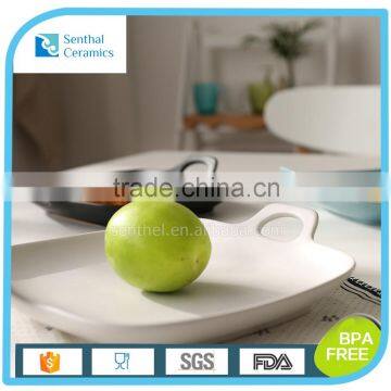 Ceramic Matte Surface Coloured Flat Baking Tray With Handles for Home Restaurant photo-5