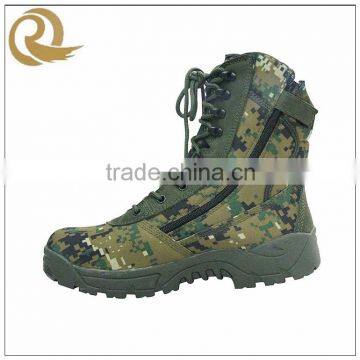 Jungle camouflage oxford cloth combat boots with zipper