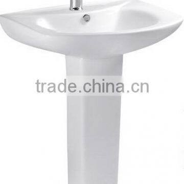 Floor Mounted Glazed Ceramic Two Piece Pedestal Sink