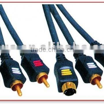 Audio Video Cable 2RCA Plugs and 2RCA Plugs and S-VHS Plug 5+3+3