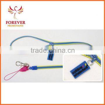 Customized Zipper Neck Lanyard With Hook and Phone Stap