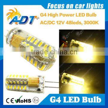G4 AC/DC12V 3000K color temperature high power LED bulb with 48 pcs led in it
