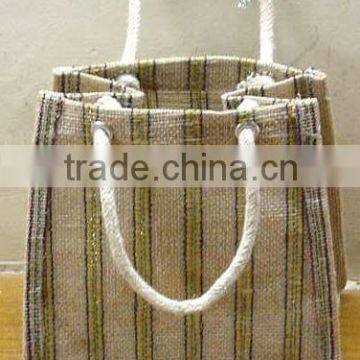 Screen Printed Jute Gift Bag With Cotton Rope Handle