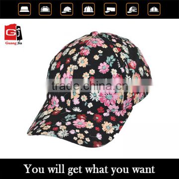 2016 Promotional 6 panel custom kids floral baseball cap