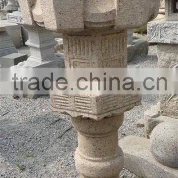 grey outdoor stone carving lantern