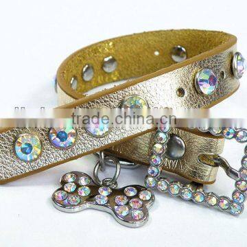 leather dog necklaces / hand made leather dog collars / Diamond dog collars/ new fashion coallr products 2013