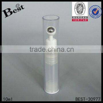 10ml airless plastic surface painting high quality stain steel roll on white pump double wall clear cap                        
                                                                                Supplier's Choice