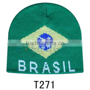 World cup fan's jacquard knitted hat