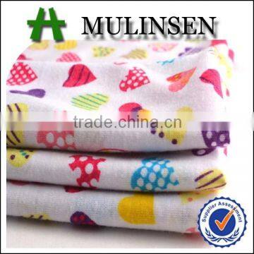 Mulinsen textile knit poly spun fabric/ heart design fabric