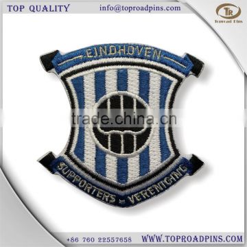 cheap custom fabric embroidery football patches with self-adhesive ( hot cut edge )