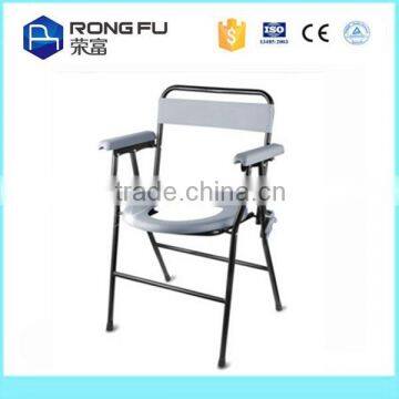 Powder Coated Steel Disabled Folding Commode Chair photo-3