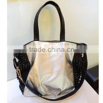 Stud Metallic PU Leathe Handbag From China Supplier