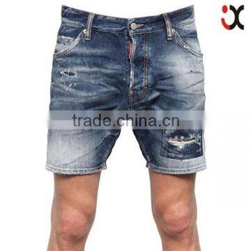 2015 new desgin Fashion loose denim shorts man hole male destroyed pants (JXW1800)