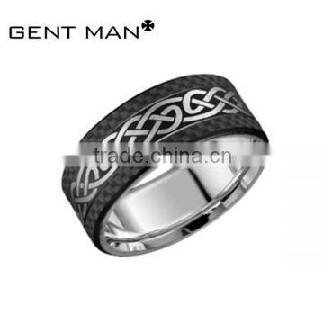 2016 new design men's fashion black cobalt chrome carbon fiber ring