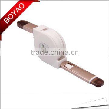 2016 Popular Design 2 in 1 Retractable Usb Cable, Noodle Retractable Usb Cable for Iphone & for Samsung