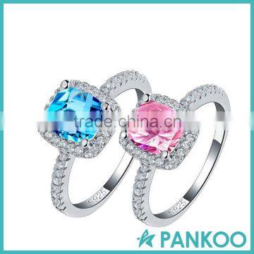 New Arrival 925 cz Ring Sapphire Pink cz Diamond for Women Wedding Engagement Wholesale Jewelry